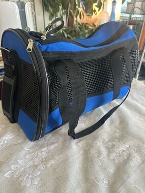 Blue and Black pet Travel carrier